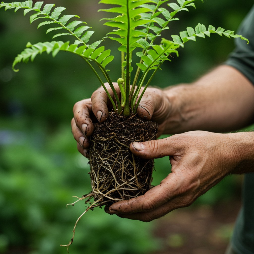 Boston Sword Fern Live Bare Root Starter Plant Indoor/Outdoor AIR PURIFYING