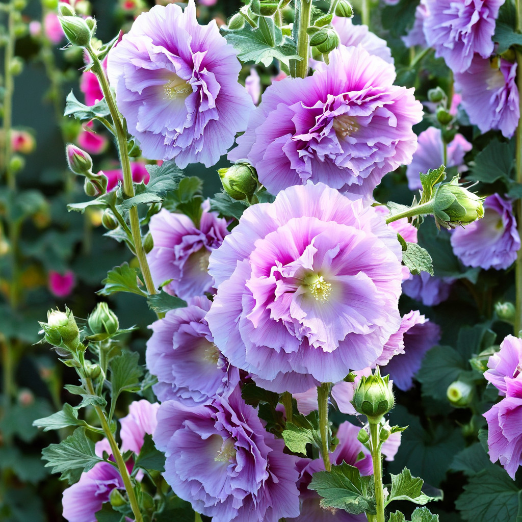 25 Blue Cacopa Hollyhock Seeds Perennial Flower Seed Flowers US SELLER