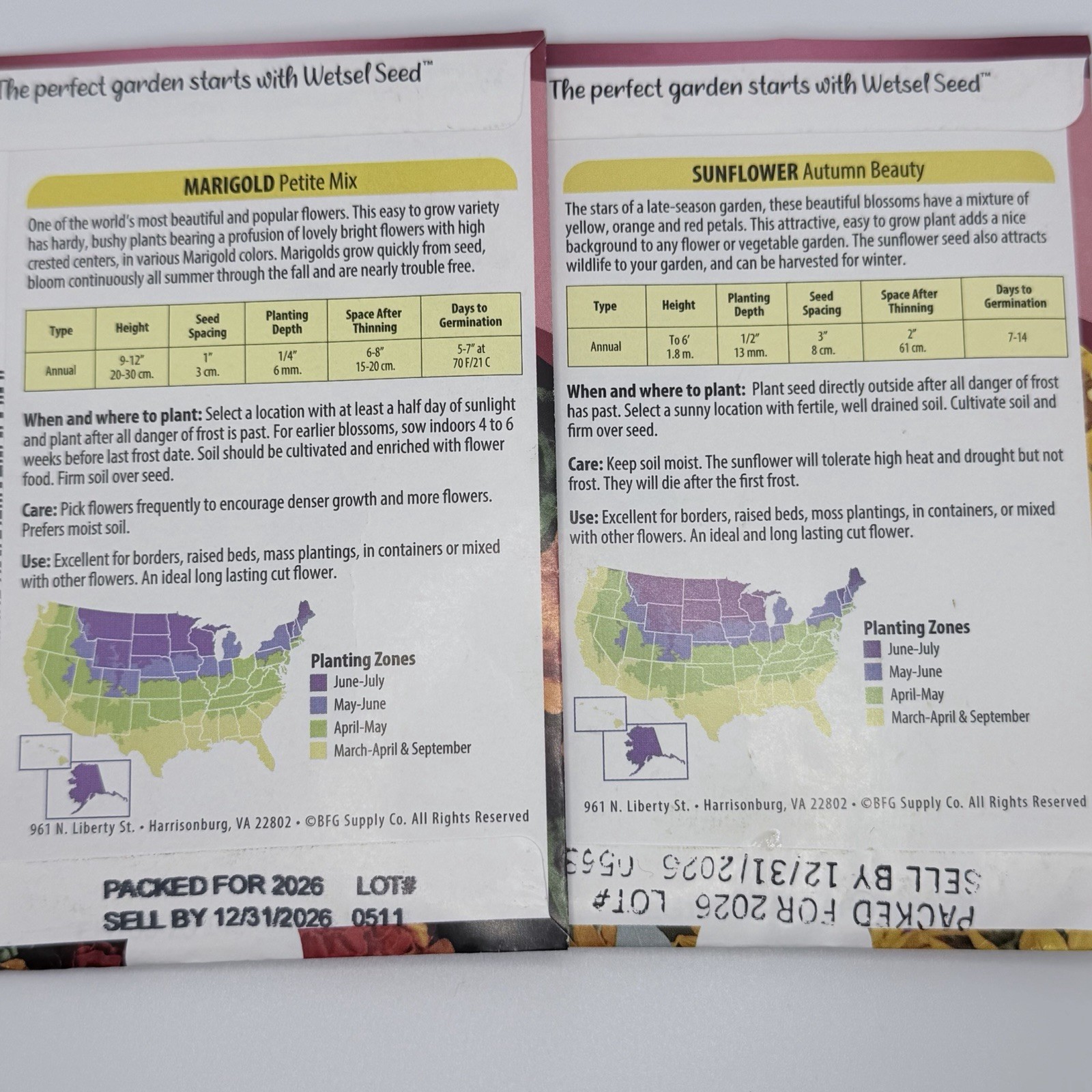 Flower Seed packet (varieties) Annual by Wetsel seed