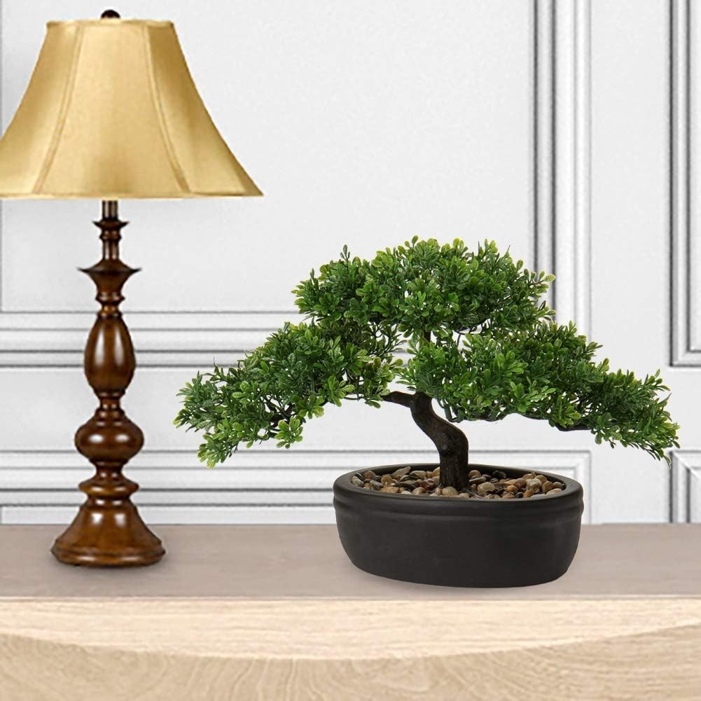 Compact Juniper Bonsai Tree – Low Maintenance Indoor Faux Plant for All Seasons