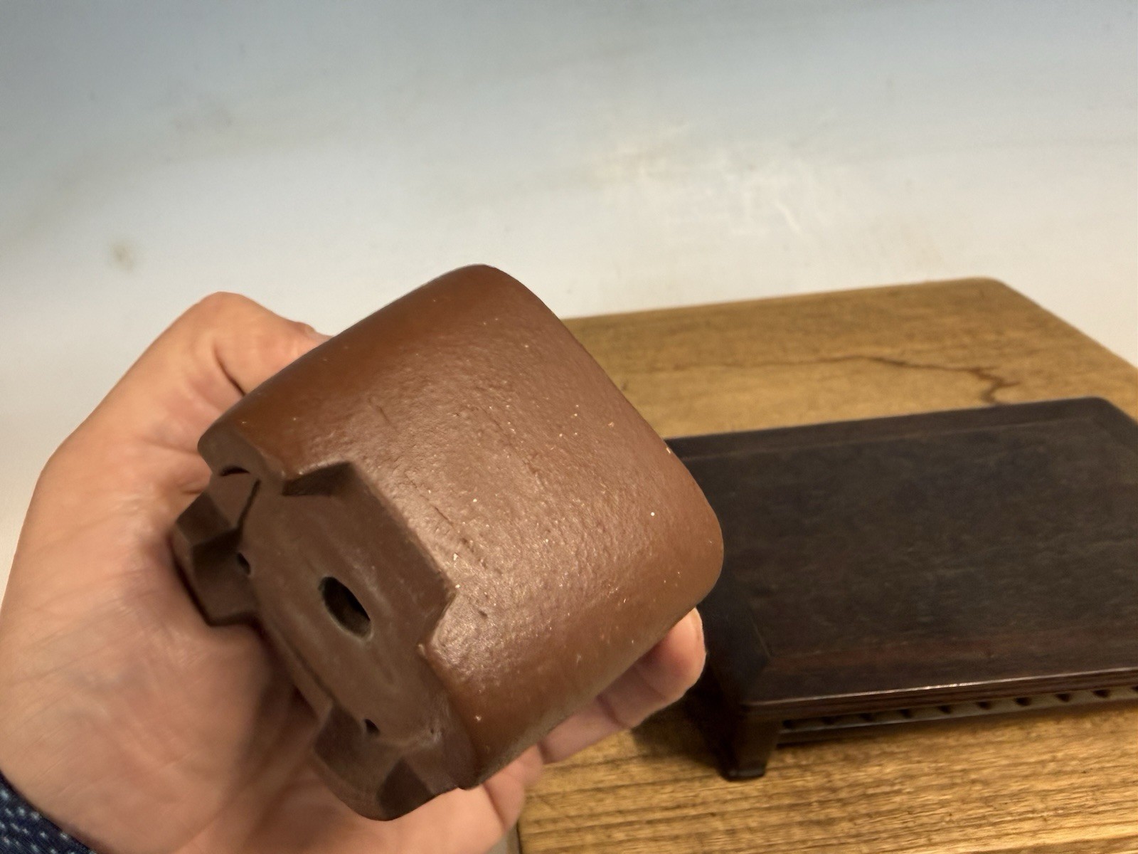 Japanese Unknown Maker Shohin Sized Bonsai Tree Pot 2 5/8 By 1 7/8” Handmade