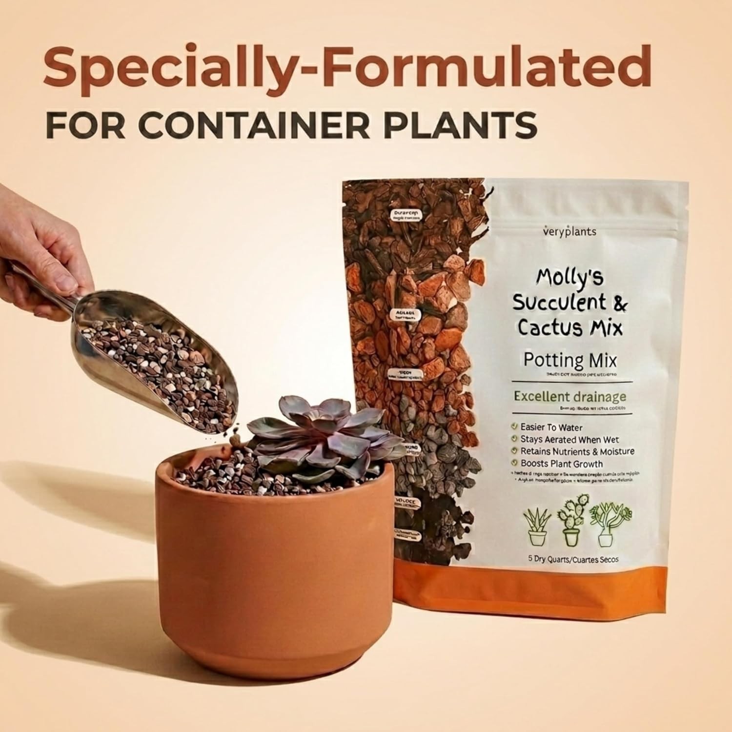 Molly’s Succulent Mix – Gritty Soilless Potting Mix for Succulents, Cactus a…