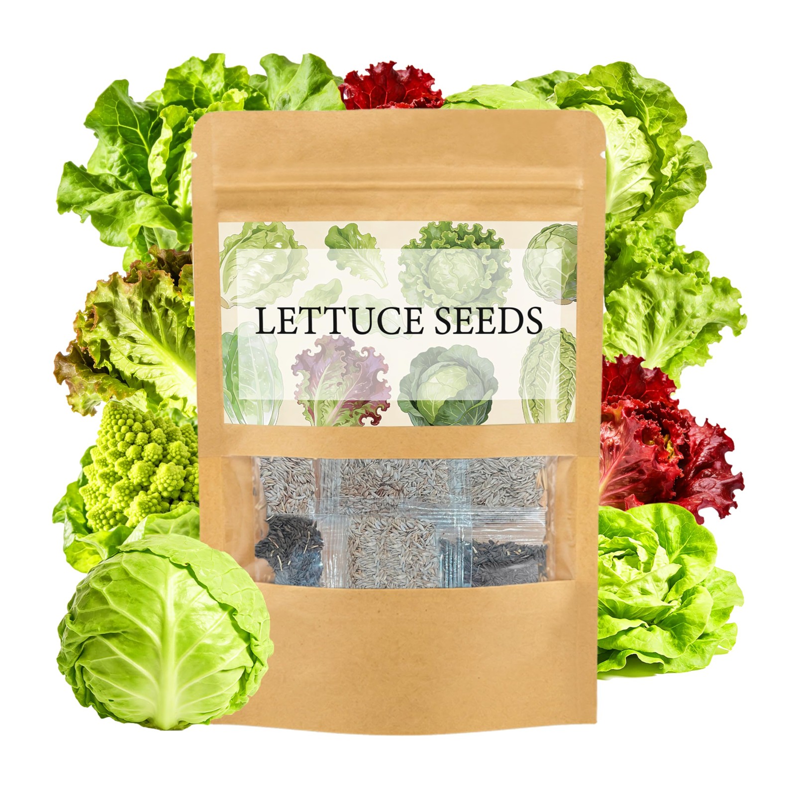LUOJIBIE Lettuce Seeds for Planting Outdoors, Vegetable Medium Pack, Mix