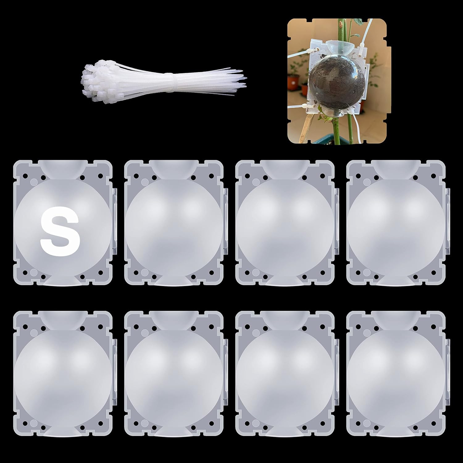 8 Pcs Air Layering Pods Plant Rooting Grow Propagation Ball Small Transparent As
