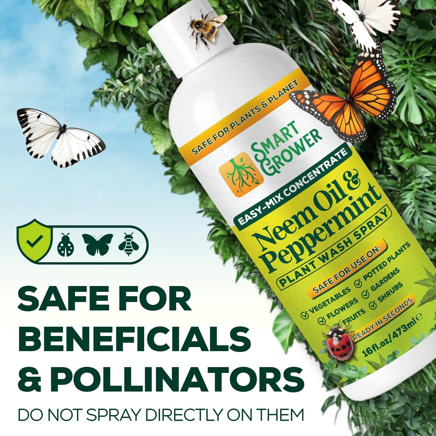Best Value Neem Oil Spray with Peppermint – 16 oz Makes 2 Gallon Ready-to-Use