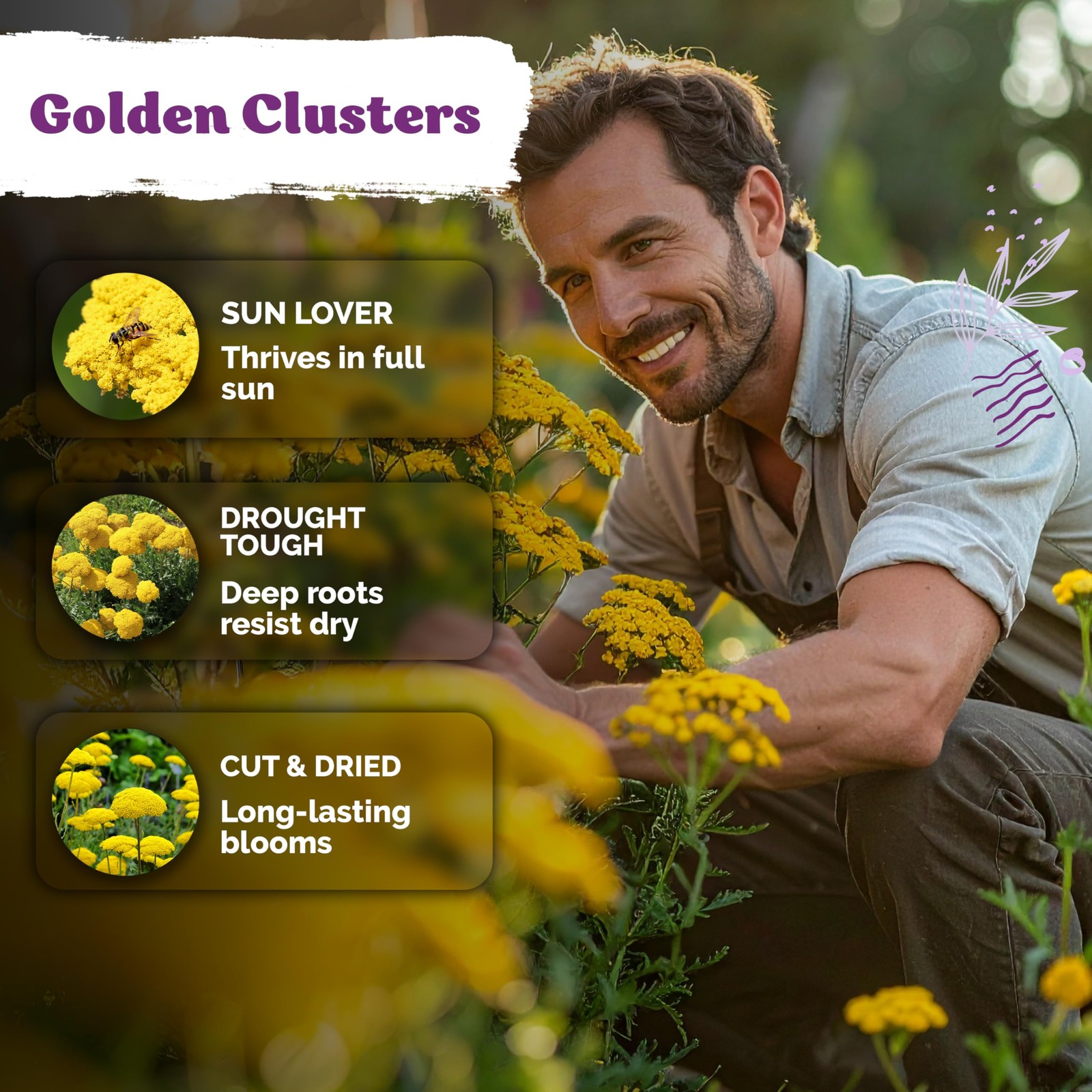 KVITER 7000 Gold Yarrow Seeds (Achillea Filipendulina)