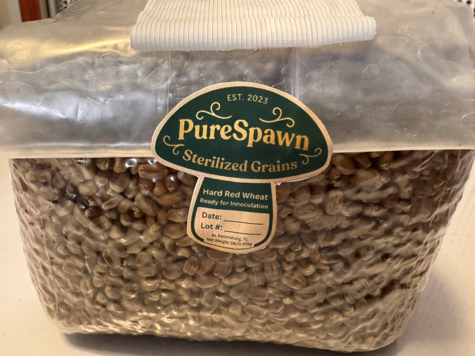 Sterilized RYE BERRY Grain Bag for Dung-Loving Mushroom Cultivation