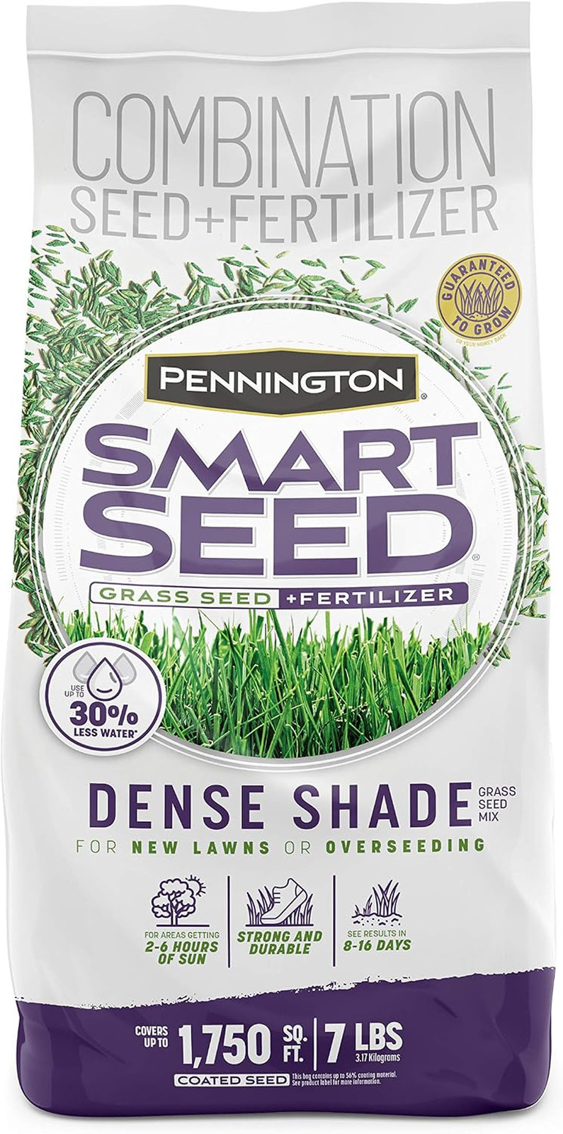 Pennington Smart Seed Dense Shade Mix, Grass Seeds for Lawn, 4/7 Lb
