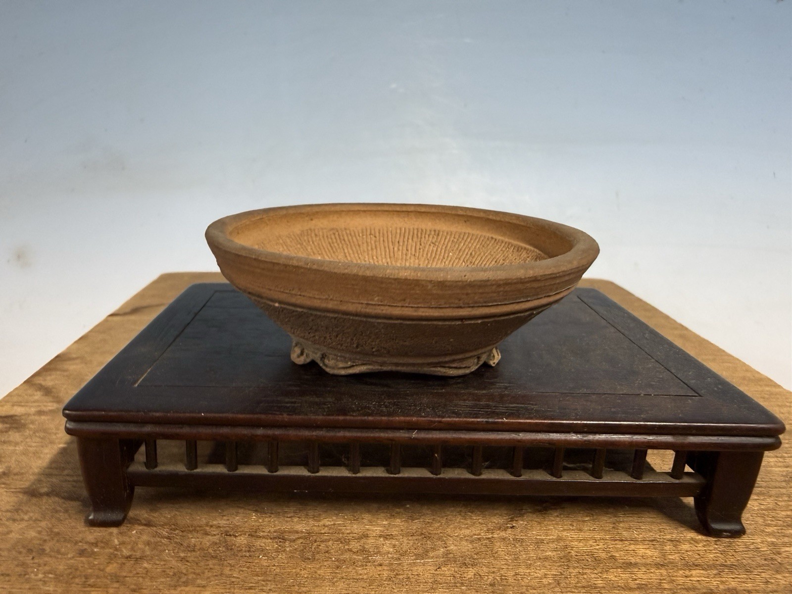 Japanese Unknown Maker Shohin Bonsai Tree Pot 3 3/4 By 1 1/4” Handmade Unglazed