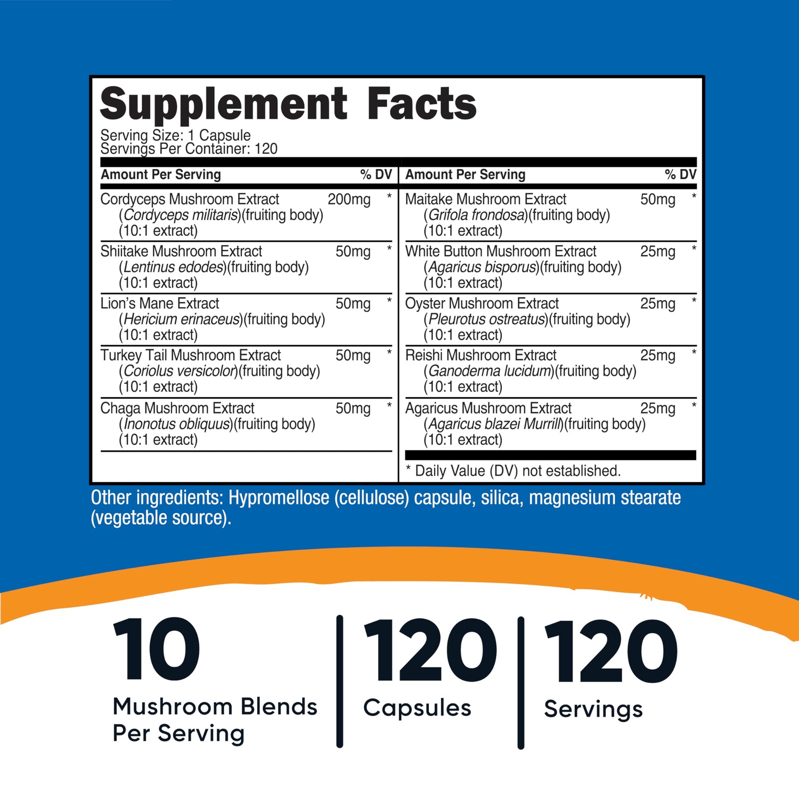 Nutricost Mushroom Complex Supplement, 120 Capsules for 120 Count (Pack of 1)