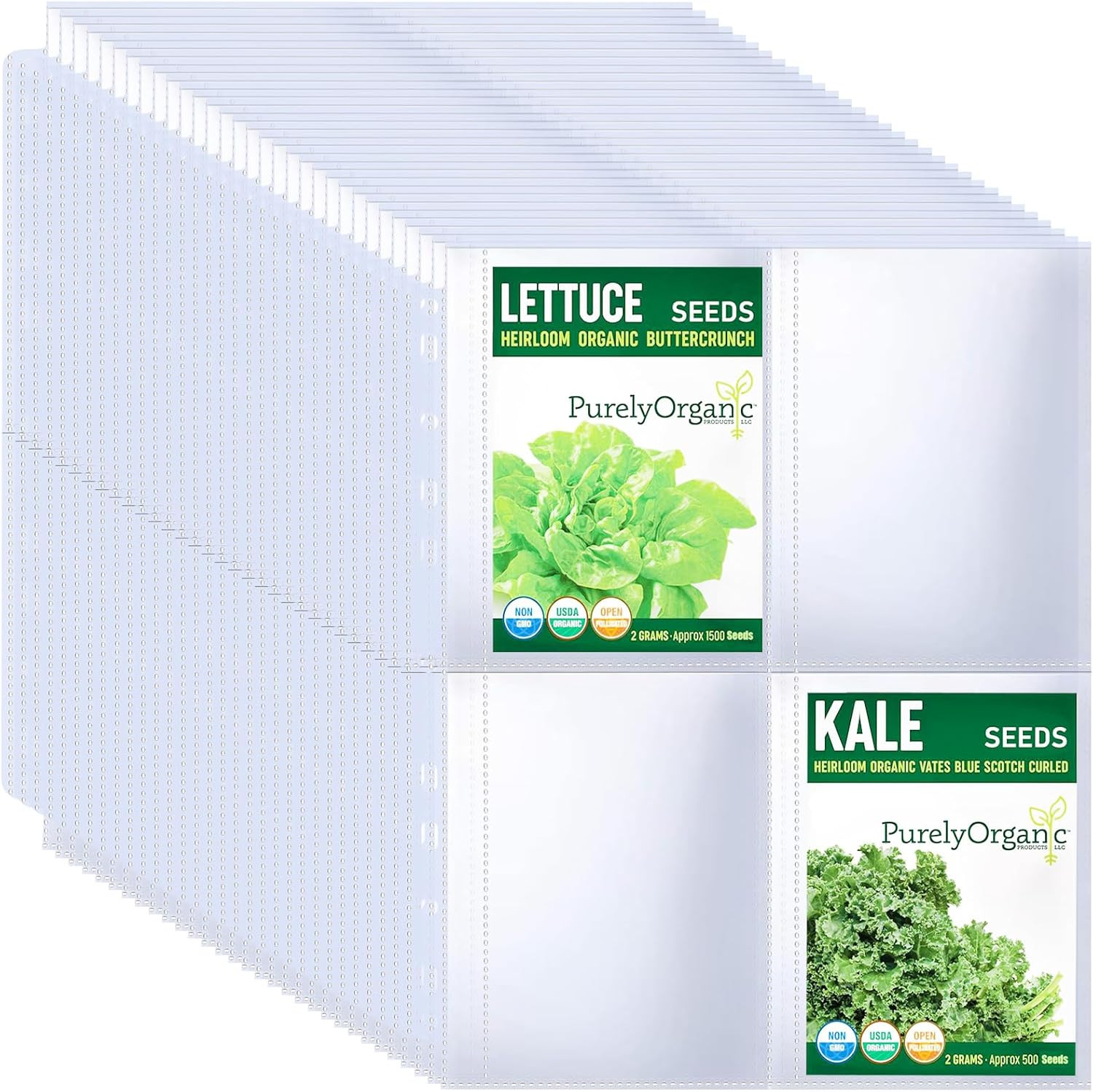 30 Pack 120 Pockets Seed Packet Binder Sleeves, Garden Seed Storage Organizer Pa