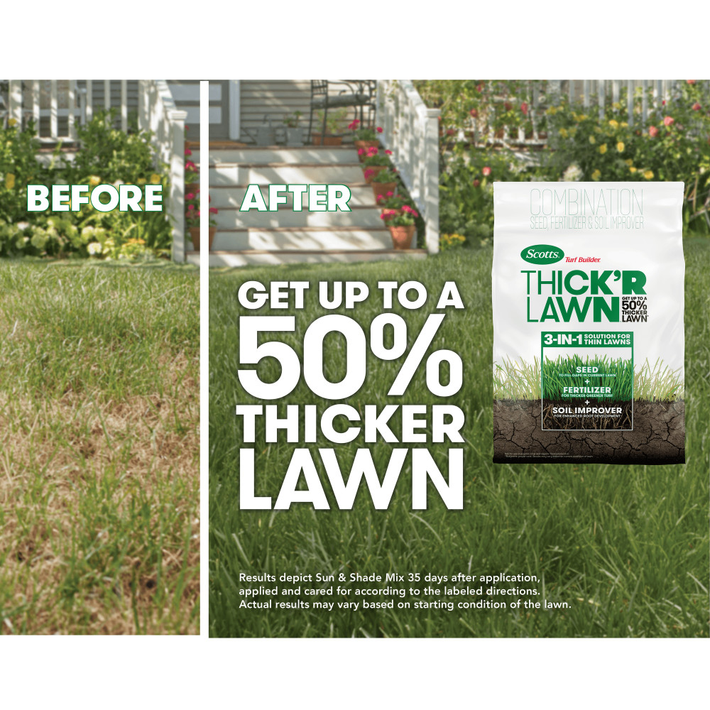 SCOTTS GRASS SEED Turf Builder THICK’R Lawn Sun and Shade