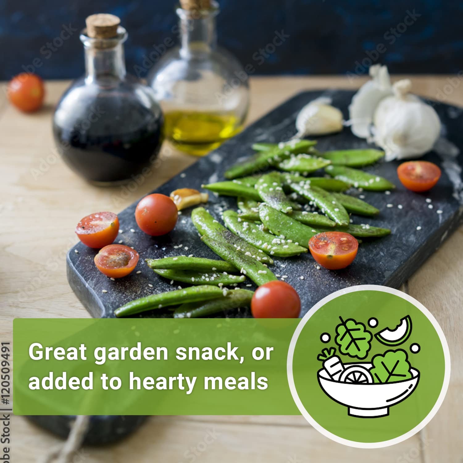 Sow Right Seeds – Sugar Snap Pea for Planting 1 Standard Packet, green