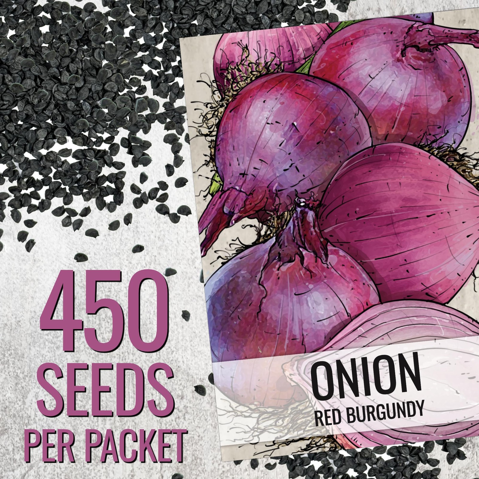 Onion Seeds for Planting Red Burgundy Short Day 1 Pack,