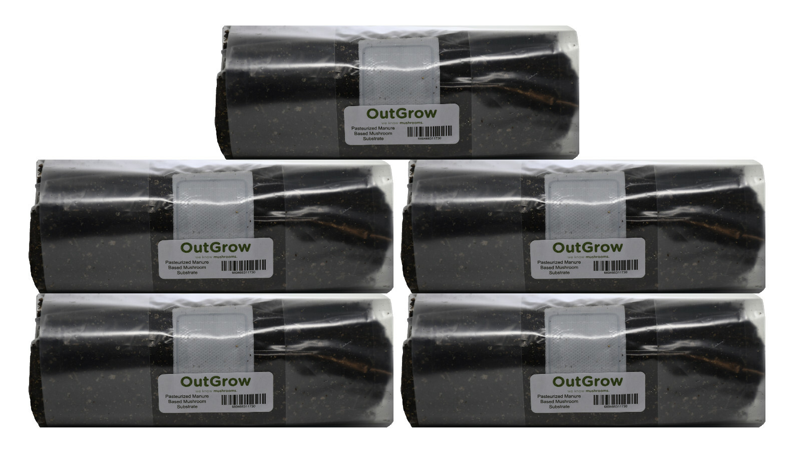 Horse Manure Based Mushroom Substrate 5 Individual One Pound Bags
