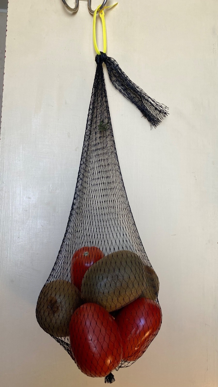 5 New Black Polymesh Produce Bags, 24” long, with 2 Releasable Zip Ties