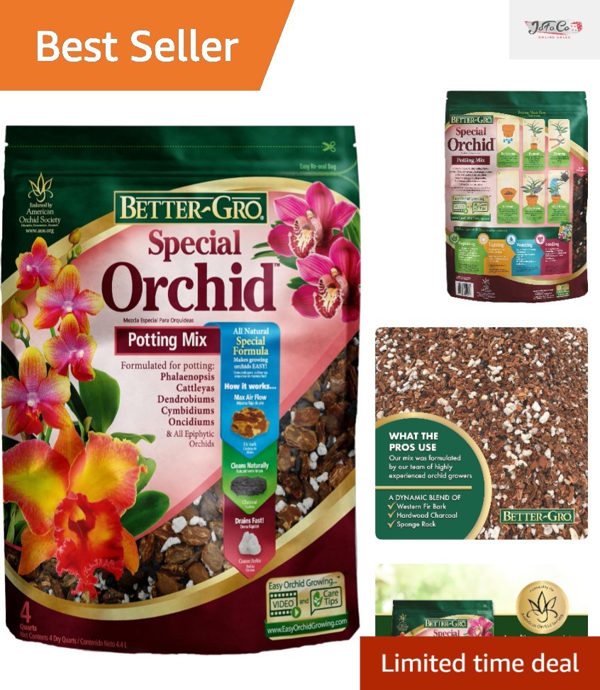 Special Orchid Potting Mix – 4 Quarts for Optimal Root Development & Drainage