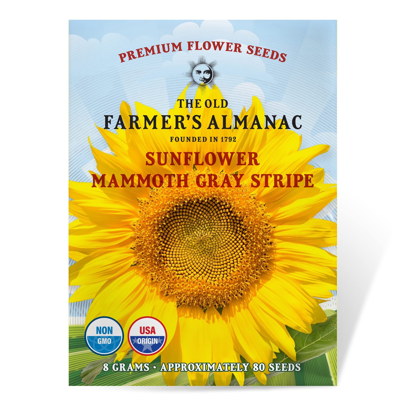 The Old Farmer’s Almanac Sunflower Seeds (Mammoth Gray Stripe) – Gray,Yellow