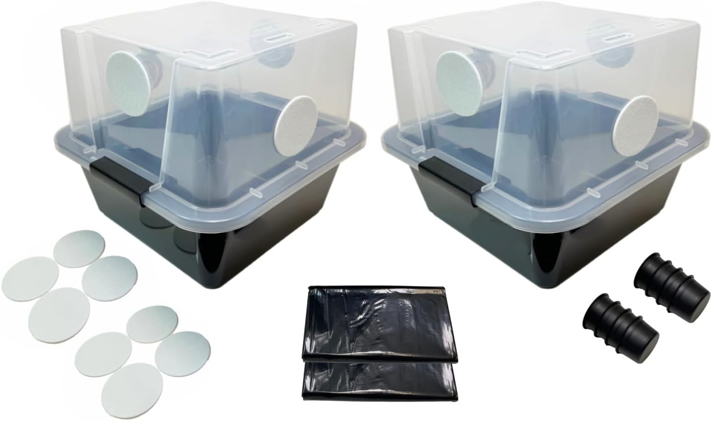 Grower’s Select 28Q Cube Mushroom Monotub 2-Pack – Optimal Fruit Chamber Kit