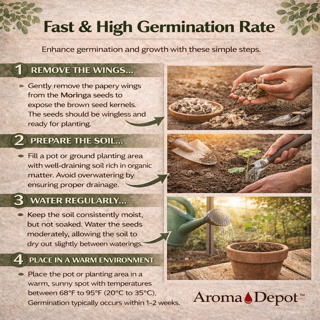 Moringa Seeds WITH WINGS Semillas de Moringa oleifera Pepa Malunggay Wholesale