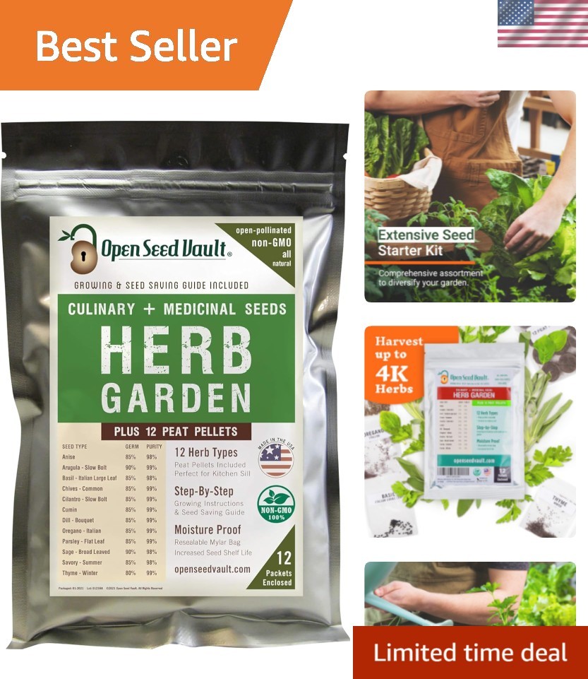 Pet-Friendly Herb Seeds | 12 Varieties of Heirloom Non-GMO Garden Essentials