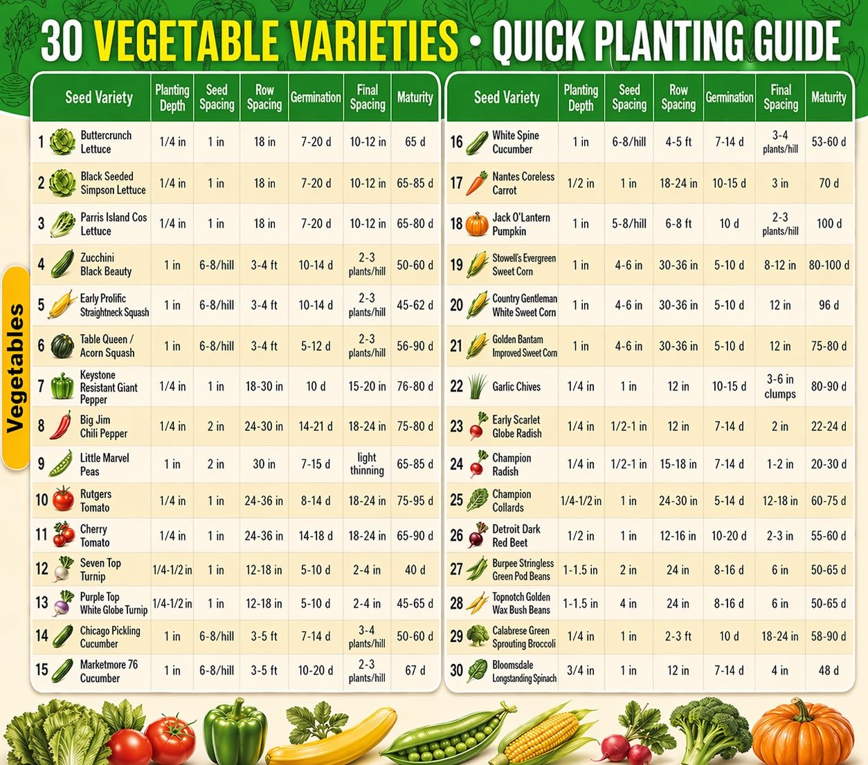 30 Packs of Deluxe Valley Greene Heirloom 30 different varieties, Brown