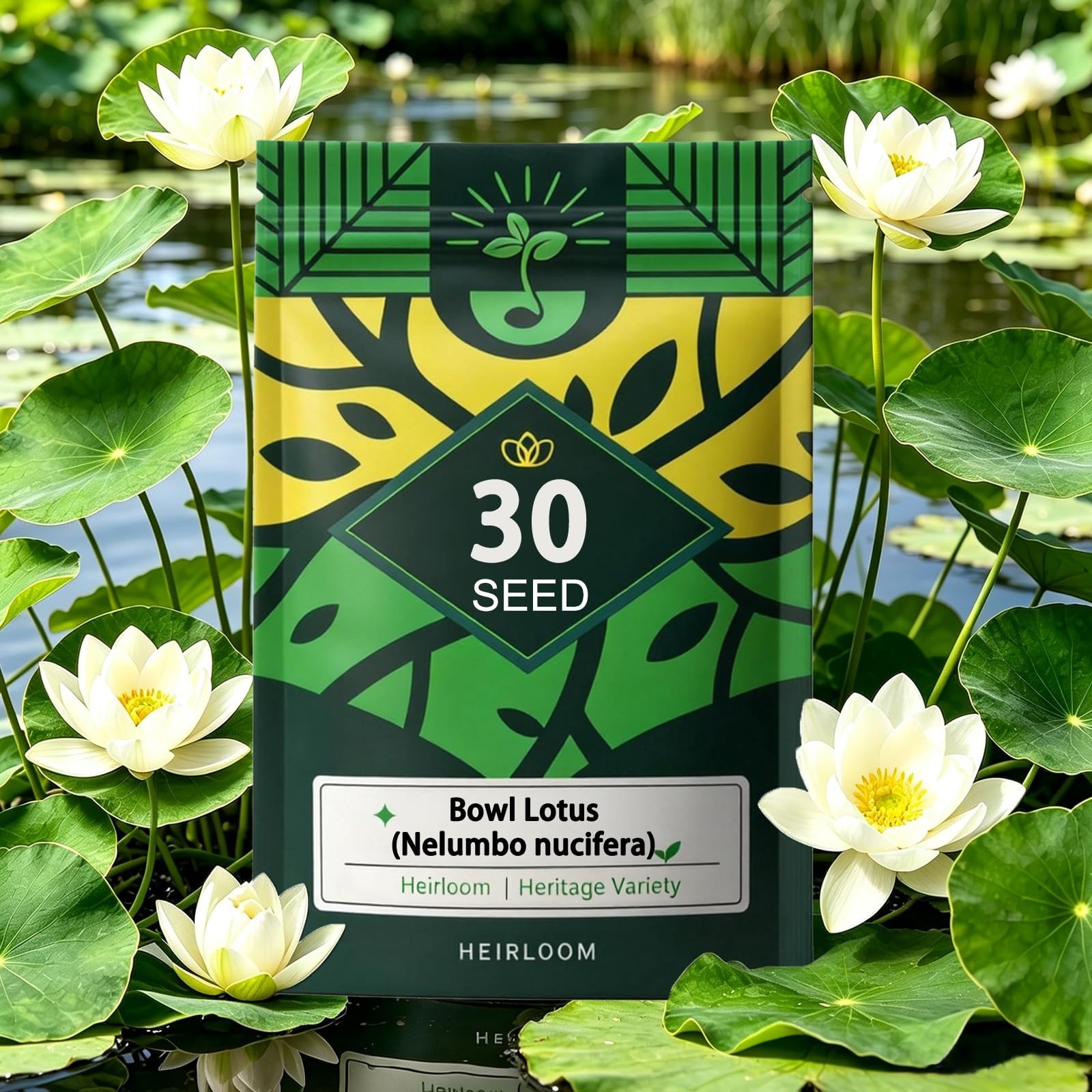 Bowl Lotus Seeds (Nelumbo nucifera), Dwarf Patio Pond Variety, Pack of 30…