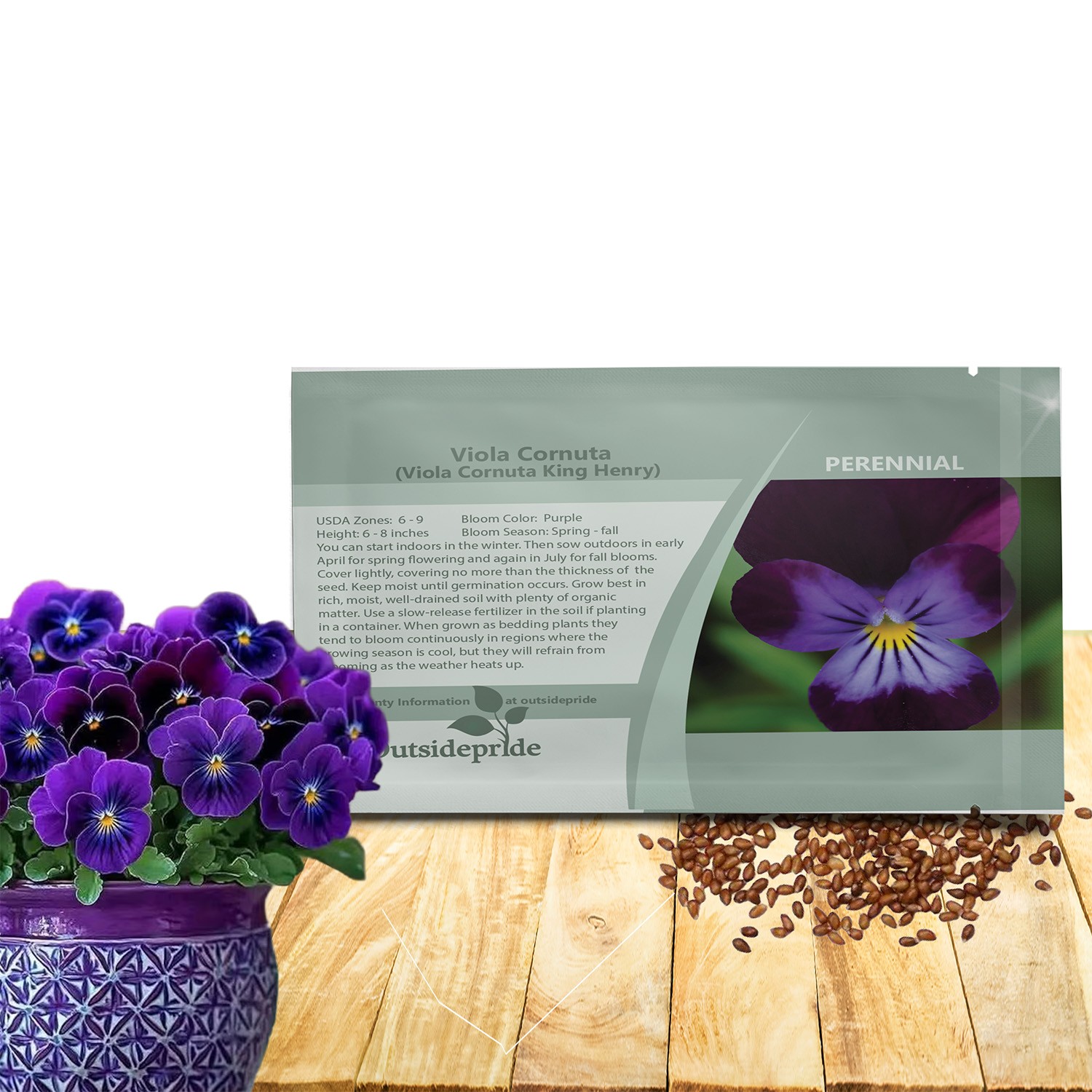 1000 Seeds Viola Seeds – King Henry Viola Flower Seeds