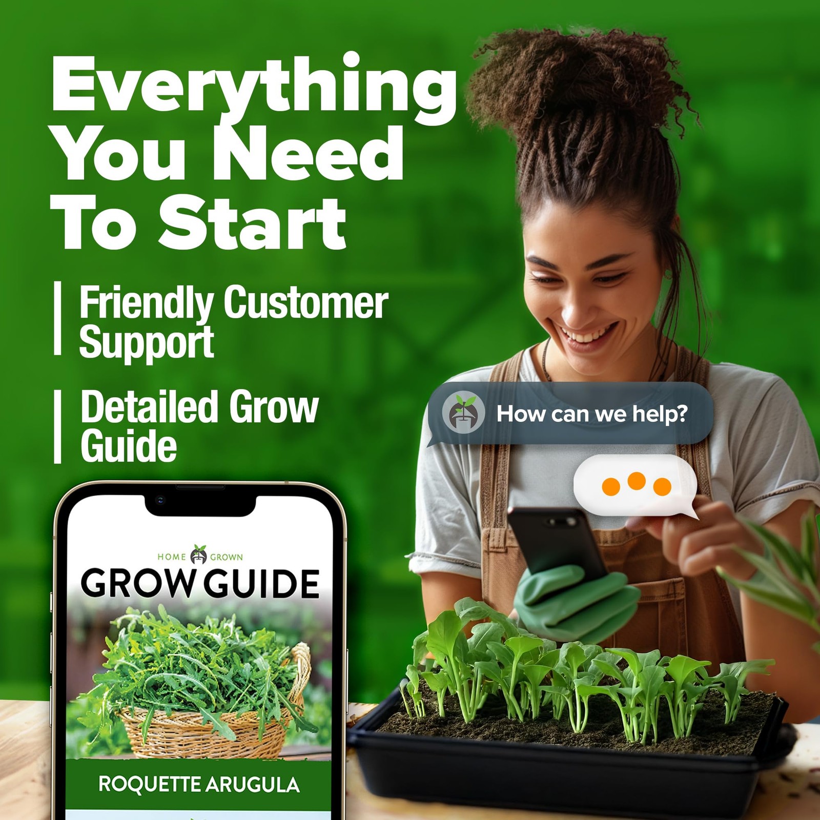 HOME GROWN Arugula Roquette Seeds 2,175+ Heirloom Non-GMO 1-Pack, Green