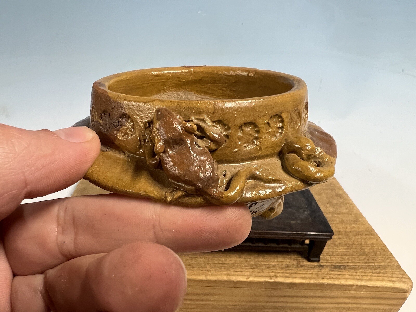 Japanese Unknown Maker Shohin Sized Bonsai Tree Pot 3 1/8 By 2” The Rat Pot