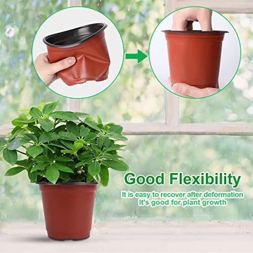 Augshy 120 Pcs Plastic Plants Nursery Pot, Indoor Outdoor Seed Starting Pots