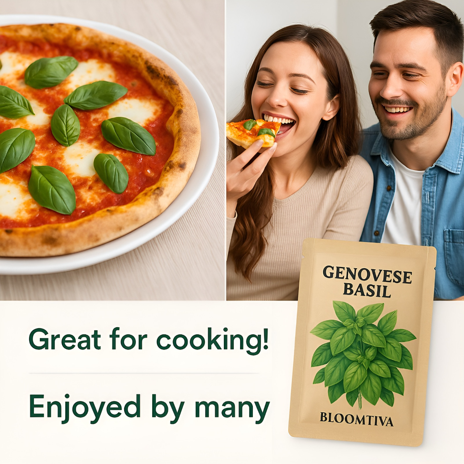 Bloomtiva 2600 Genovese Basil Seeds for Planting – Heirloom Non-GMO Herb Seeds