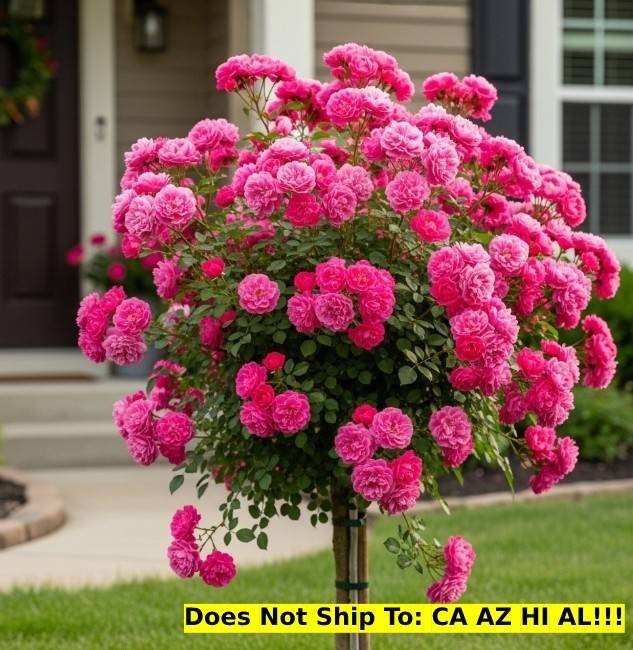 Garden Plant Double Pink Knock Out Rose Tree 3-4ft H Outdoor Flowering Plant
