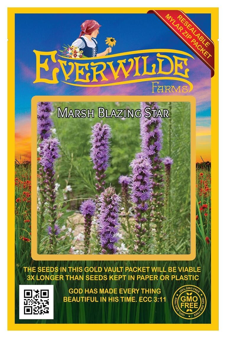 1 Oz Marsh Blazing Star Wildflower Seeds – Everwilde Farms Mylar Seed Packet
