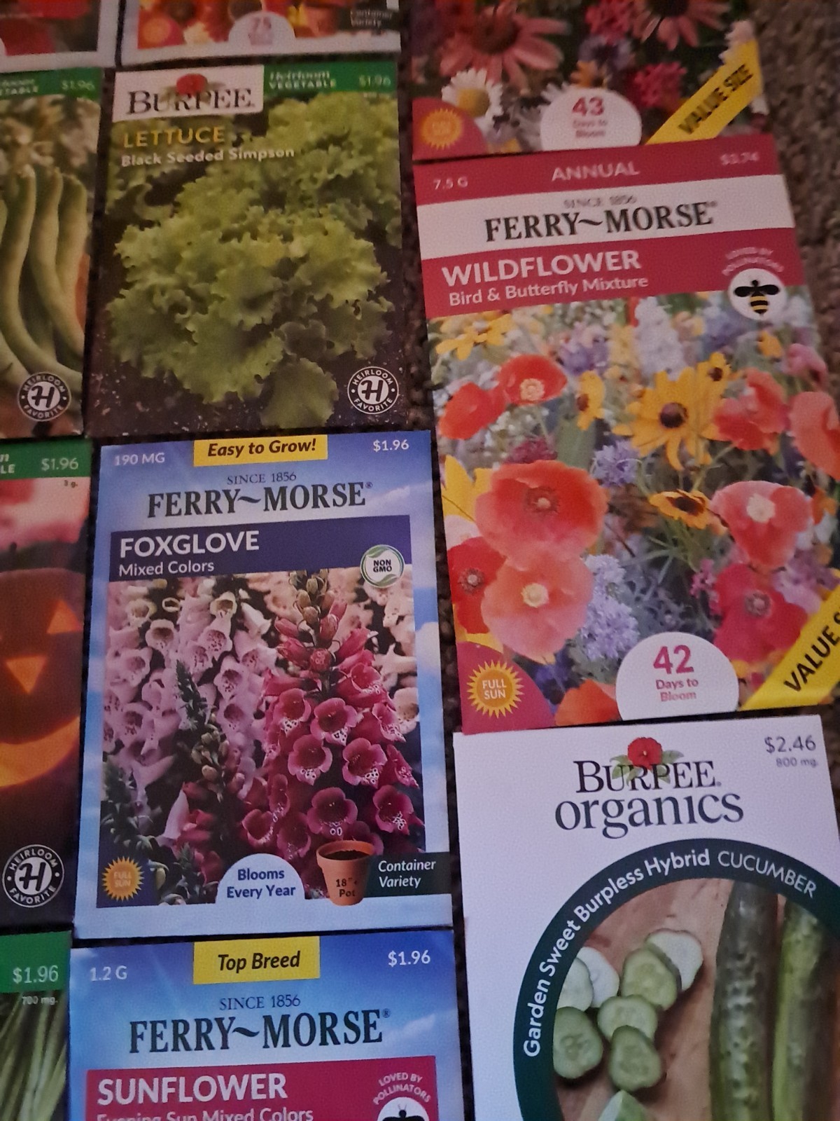 Seeds for planting fruits,vegetables,garden crops, and flowers. 23 seed packets.