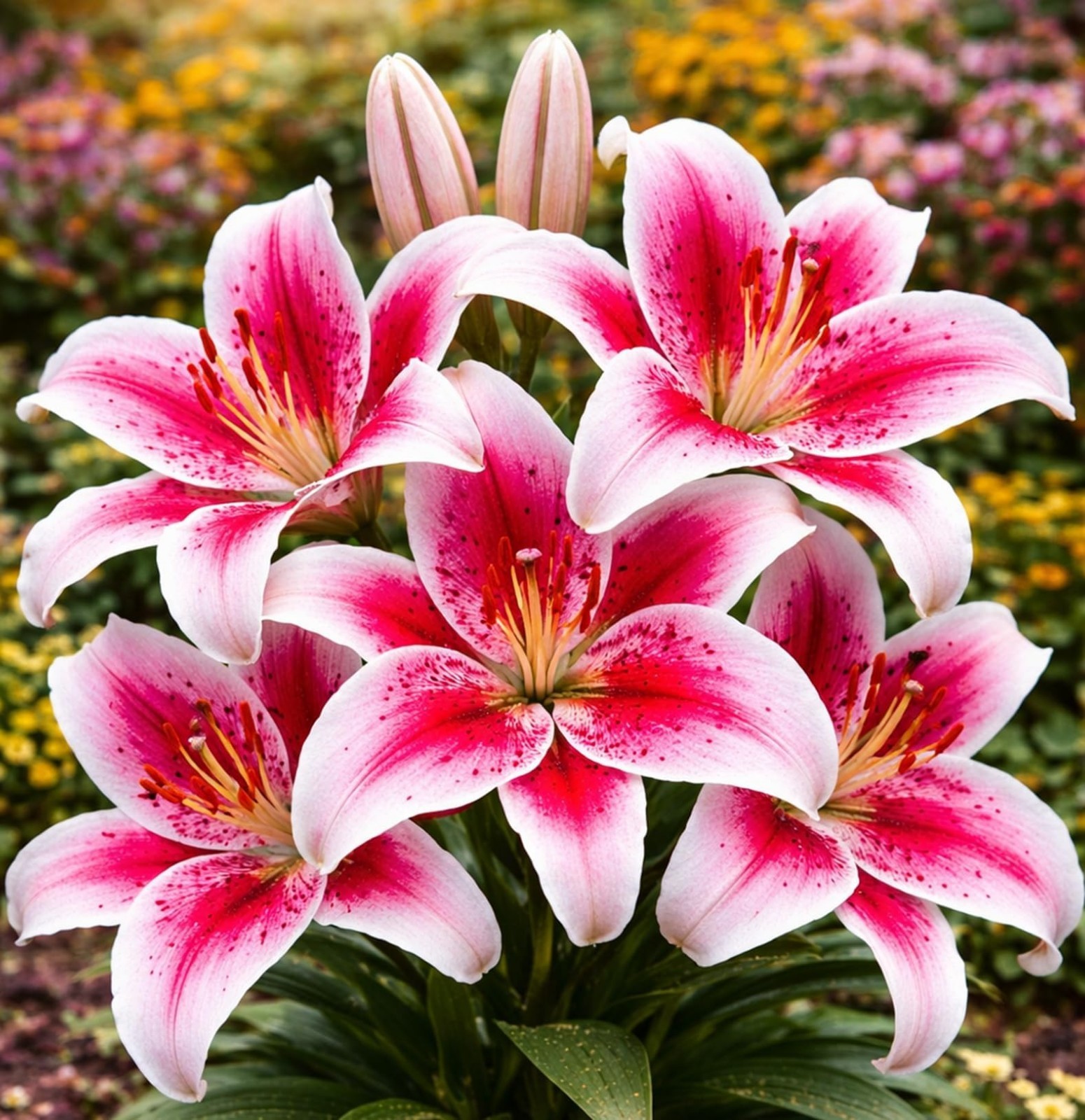 Fragrant Pink & White Stargazer Lily Bulbs – Hardy Perennial Summer Blooms (3)