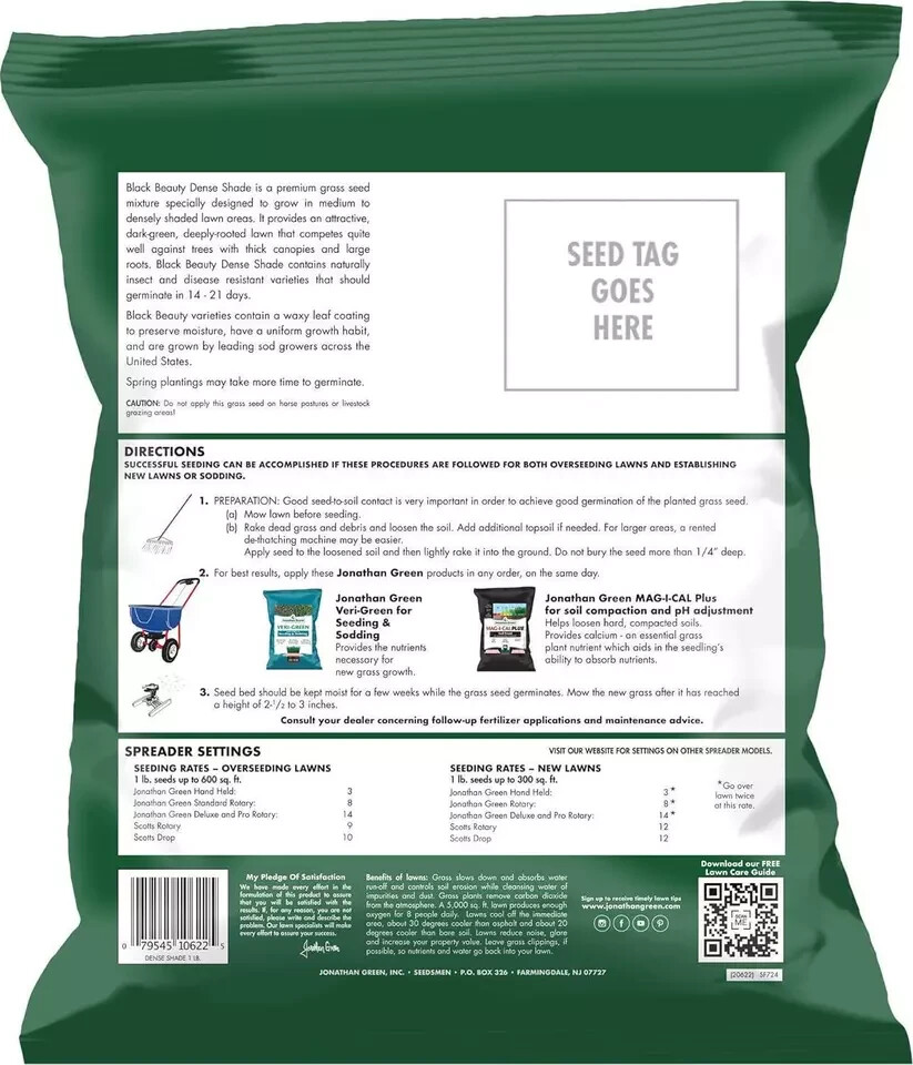 Jonathan Green (10622) Black Beauty Dense Shade Grass Seed – Cool Season Lawn (1