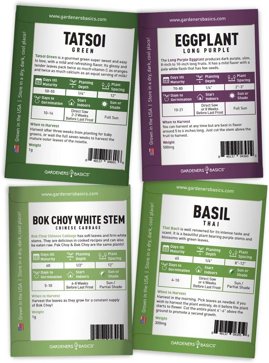 Non-GMO Heirloom Asian Vegetable Seeds – 8 Varieties