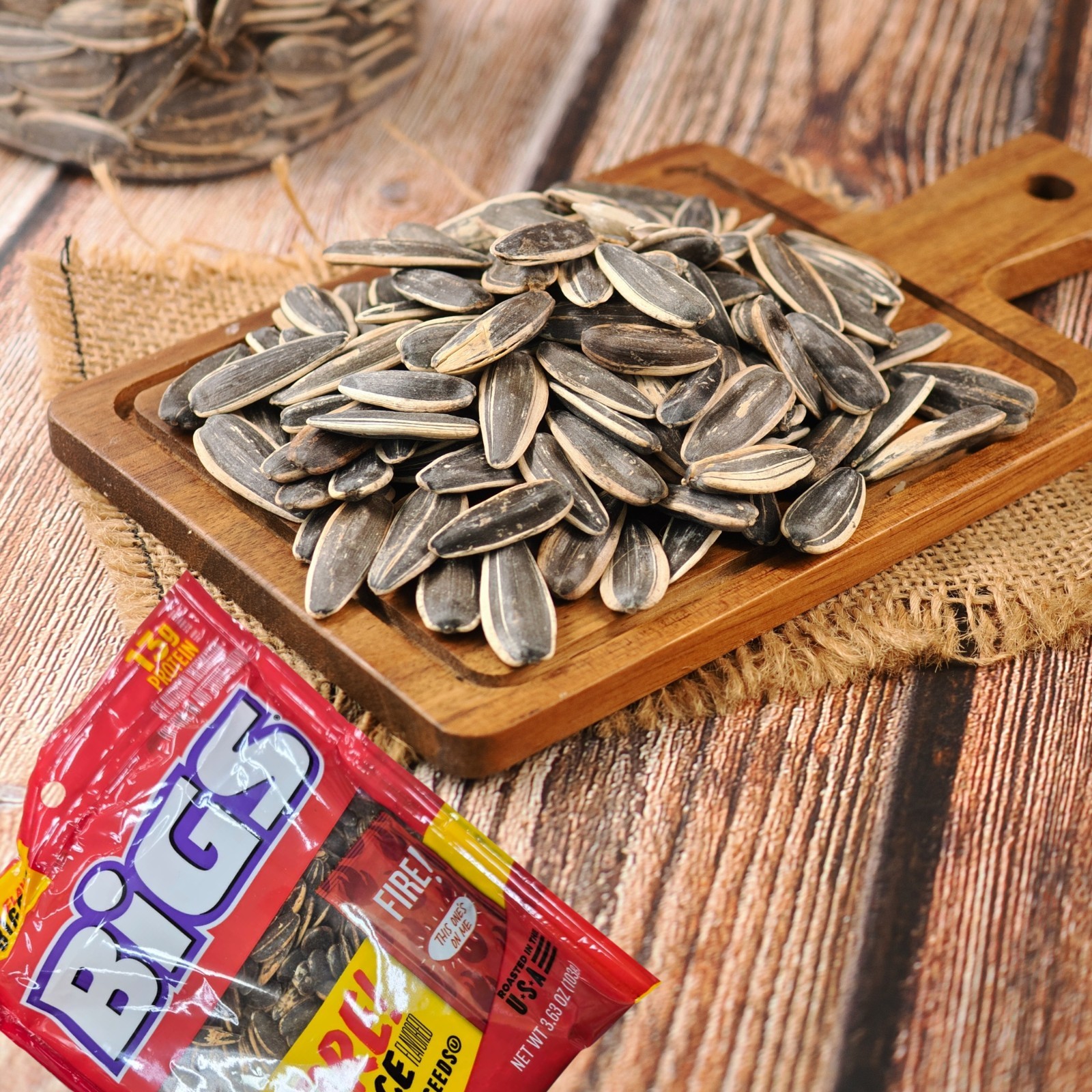 BIGS Fire Sauce Sunflower Seeds 3.63 Oz Pack of 3 Hot Spicy Roasted Snacks