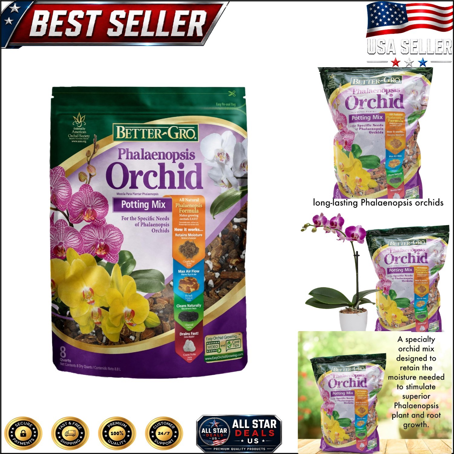 Phalaenopsis Orchid Potting Mix 8 Quarts – Fertile Blend for Flourishing Growth