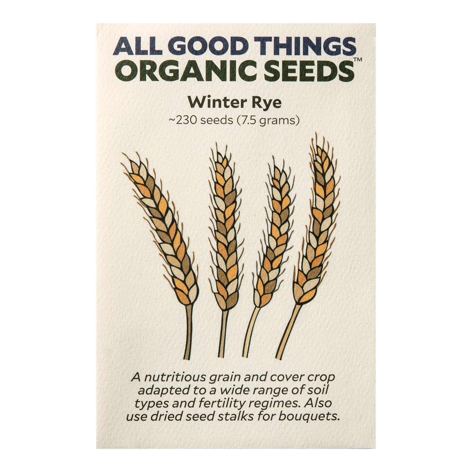 All Good Things Organic Winter Rye Seeds – Pack of 230, Heirloom Green