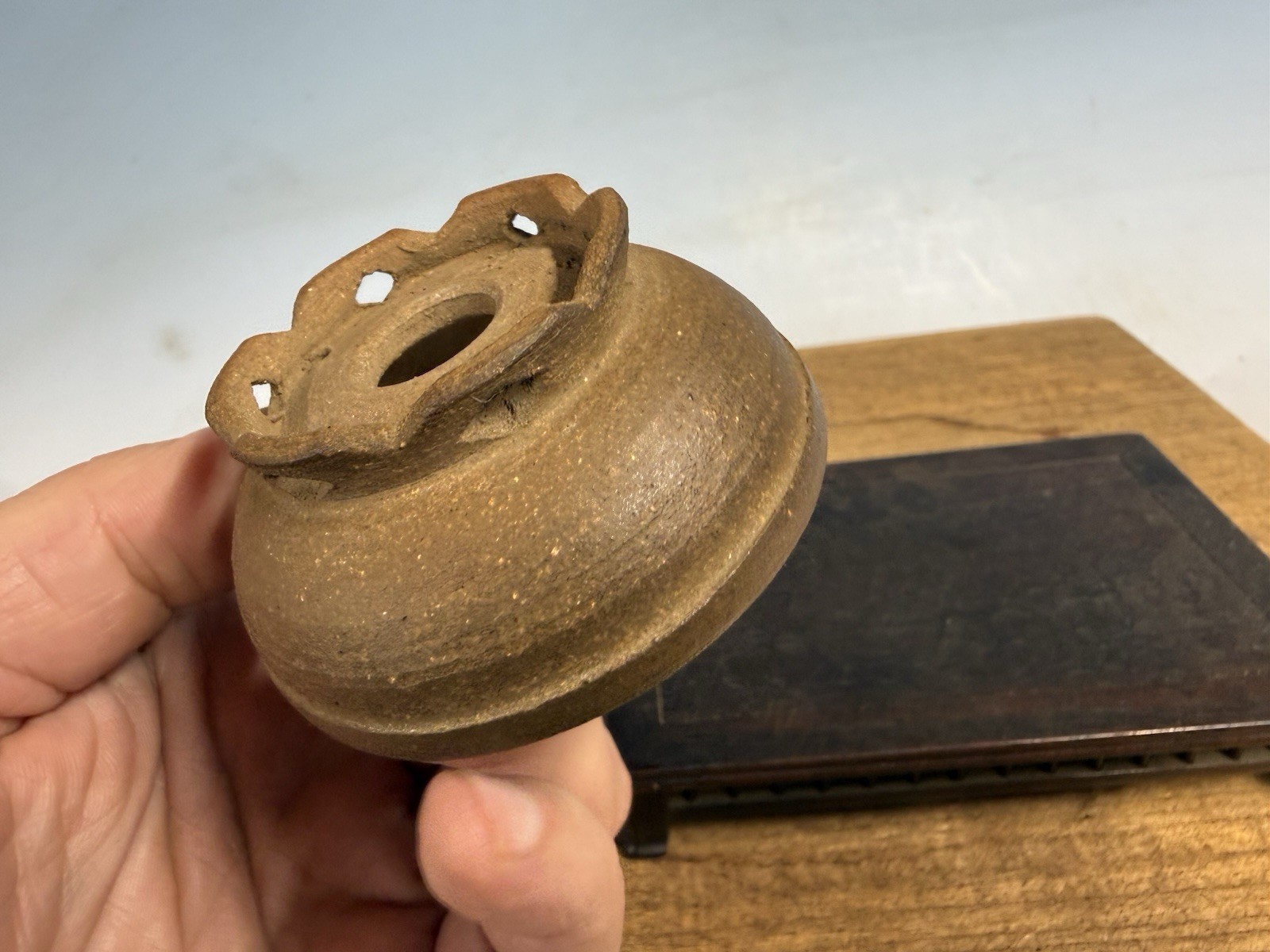 Japanese Unknown Maker Shohin Bonsai Tree Pot 2 3/4 By 1 1/4”unglazed Handmade