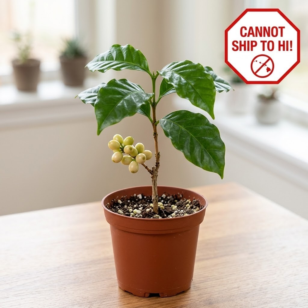 Yellow Cherry Coffee Plant Coffea Arabica Nana Live Plant 4″ Pot Dwarf Rare Edib