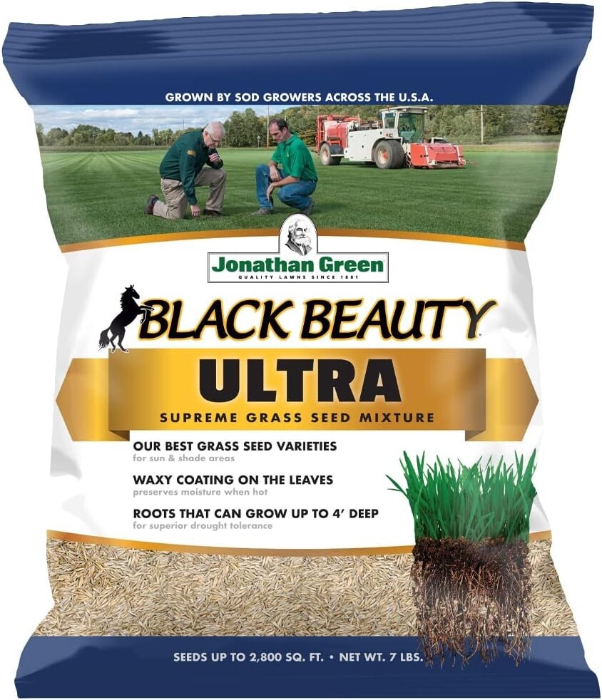 Lush Lawn with Black Beauty Ultra Grass Seed – Full Sun to Partial Shade – 7 lb