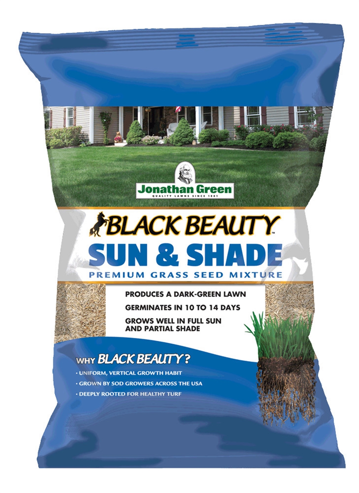 Jonathan Green (#12001) Black Beauty Sun & Shade Grass Seed, 1lb bag