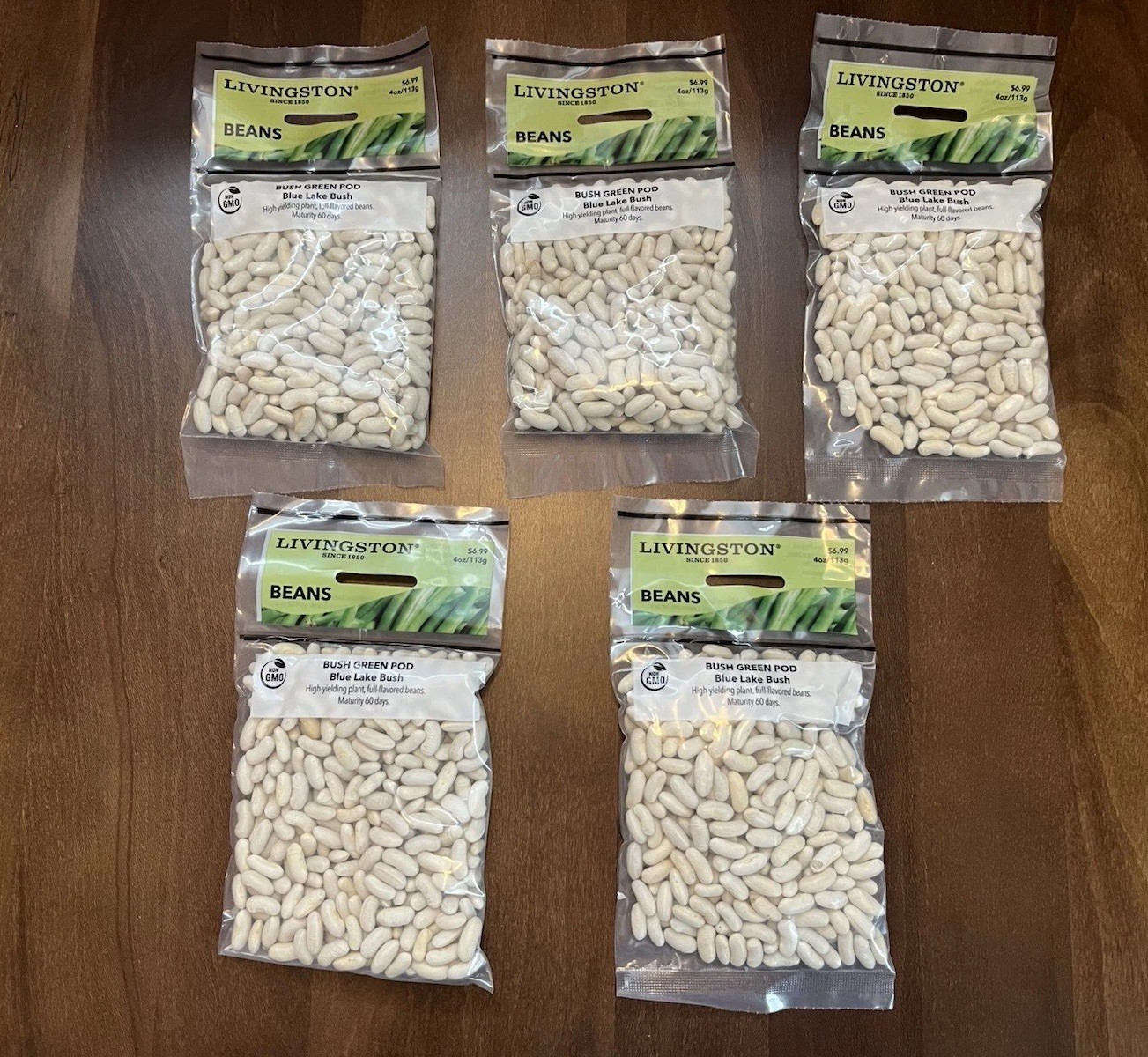 5 Bags Livingston Blue Lake Green Bean, 4 Oz. Bag