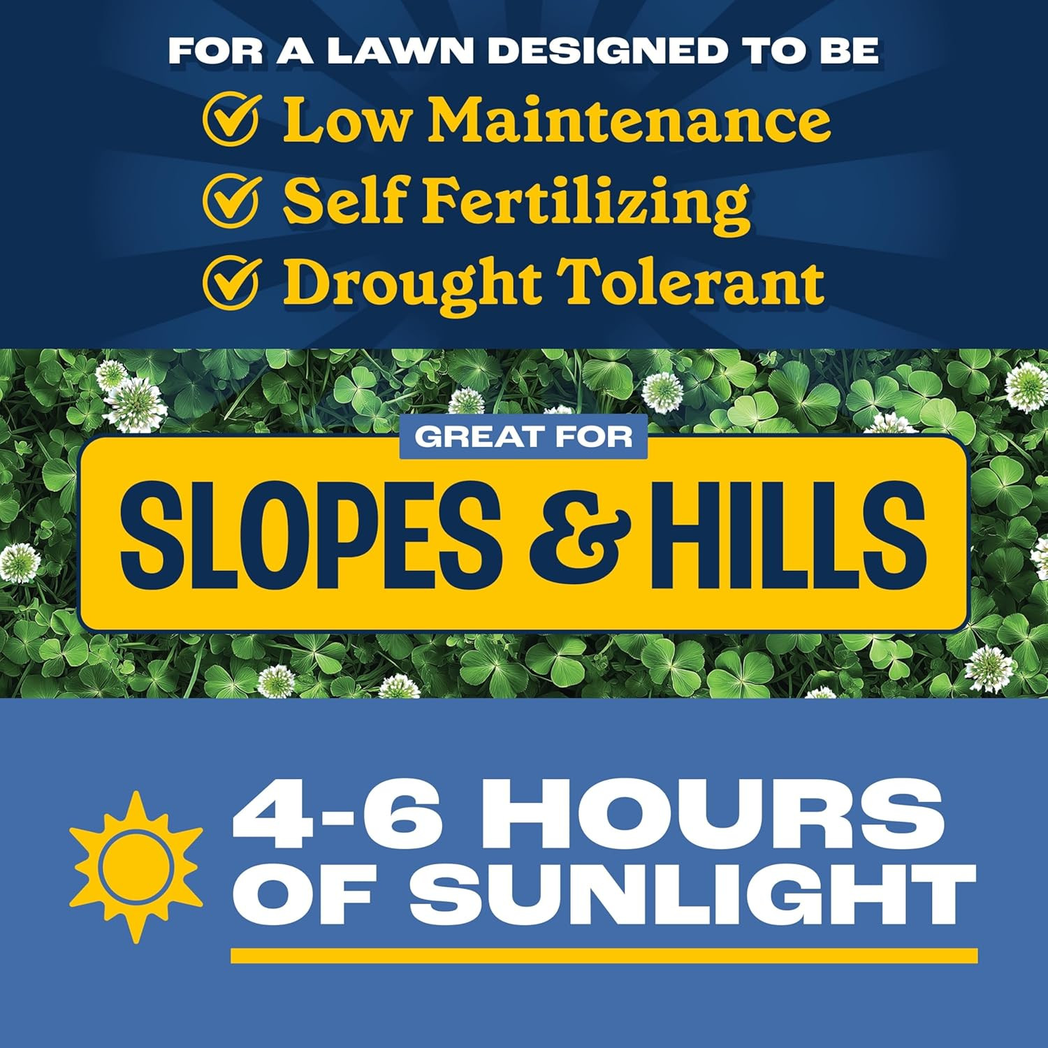 Pennington Clover + Grass Mix, Clover Seeds for Lawn, 7 LB