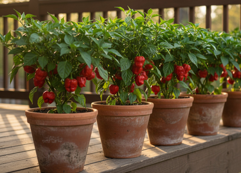 15 Newly Harvested Super-Hot Trinidad Scorpion Red Moruga Pepper Seeds-A 66