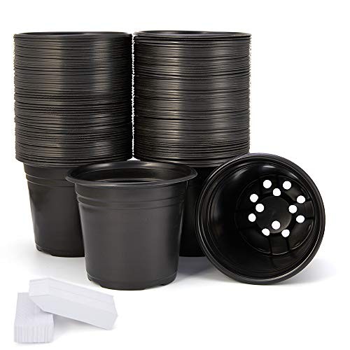 100-Pack 0.5 Gallon Plant Nursery Pots, Plastic Pots for Flower Seedling, Flower
