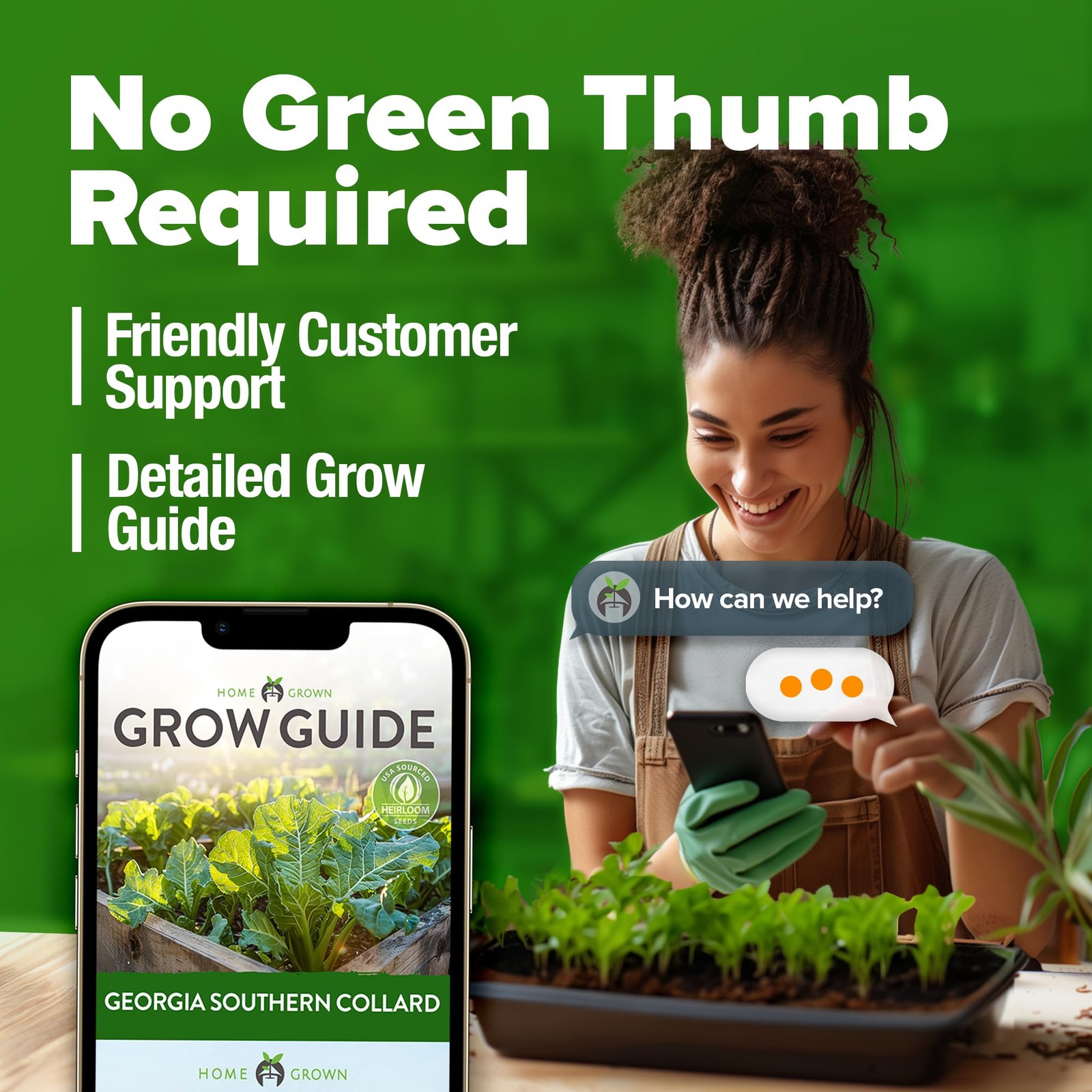 HOME GROWN Georgia Southern Collard Green Seeds 600+ Heirloom NonGMO Seeds fo…